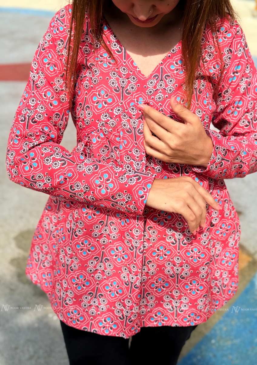 Rose Mosaic Cotton Top