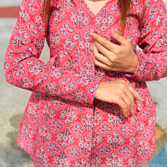 Rose Mosaic Cotton Top