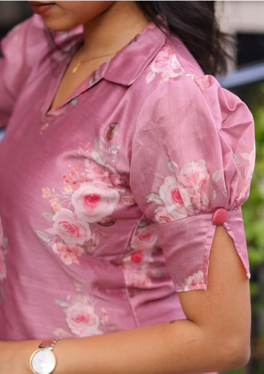 Pink Bloom Kurti