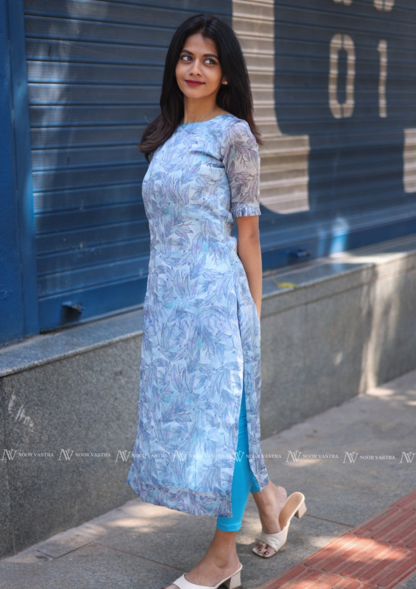 Blue Leaf Kurti