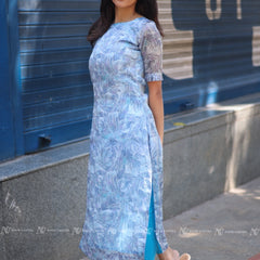 Blue Leaf Kurti