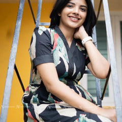 Black Floral Cotton Maxi