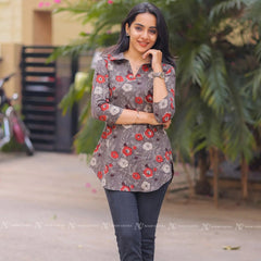 Grey Cotton Short Top