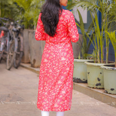 Red Muslin Kurti