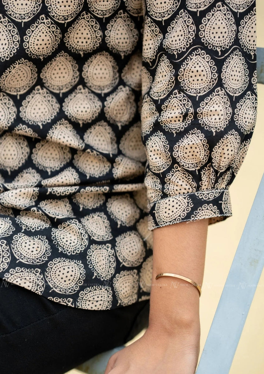 Midnight Black Cotton Top