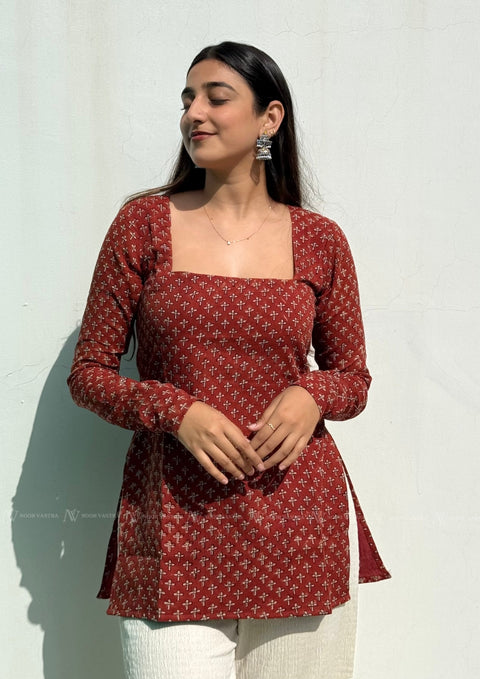 Rustic Red Cotton Top