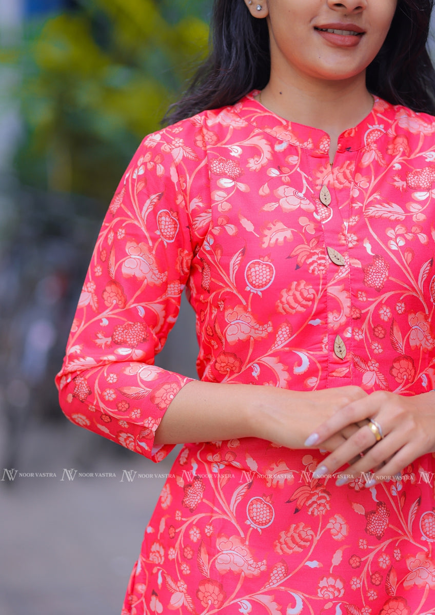 Red Muslin Kurti