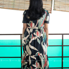 Black Floral Cotton Maxi
