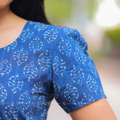 Azure Blue Cotton Short Top