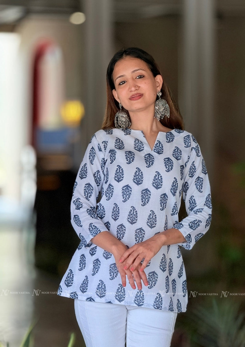 White Leaf Cotton Top