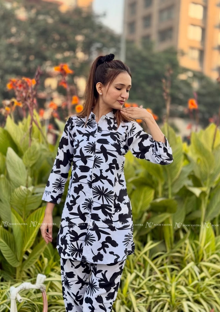 Black Floral Co-Ord Set