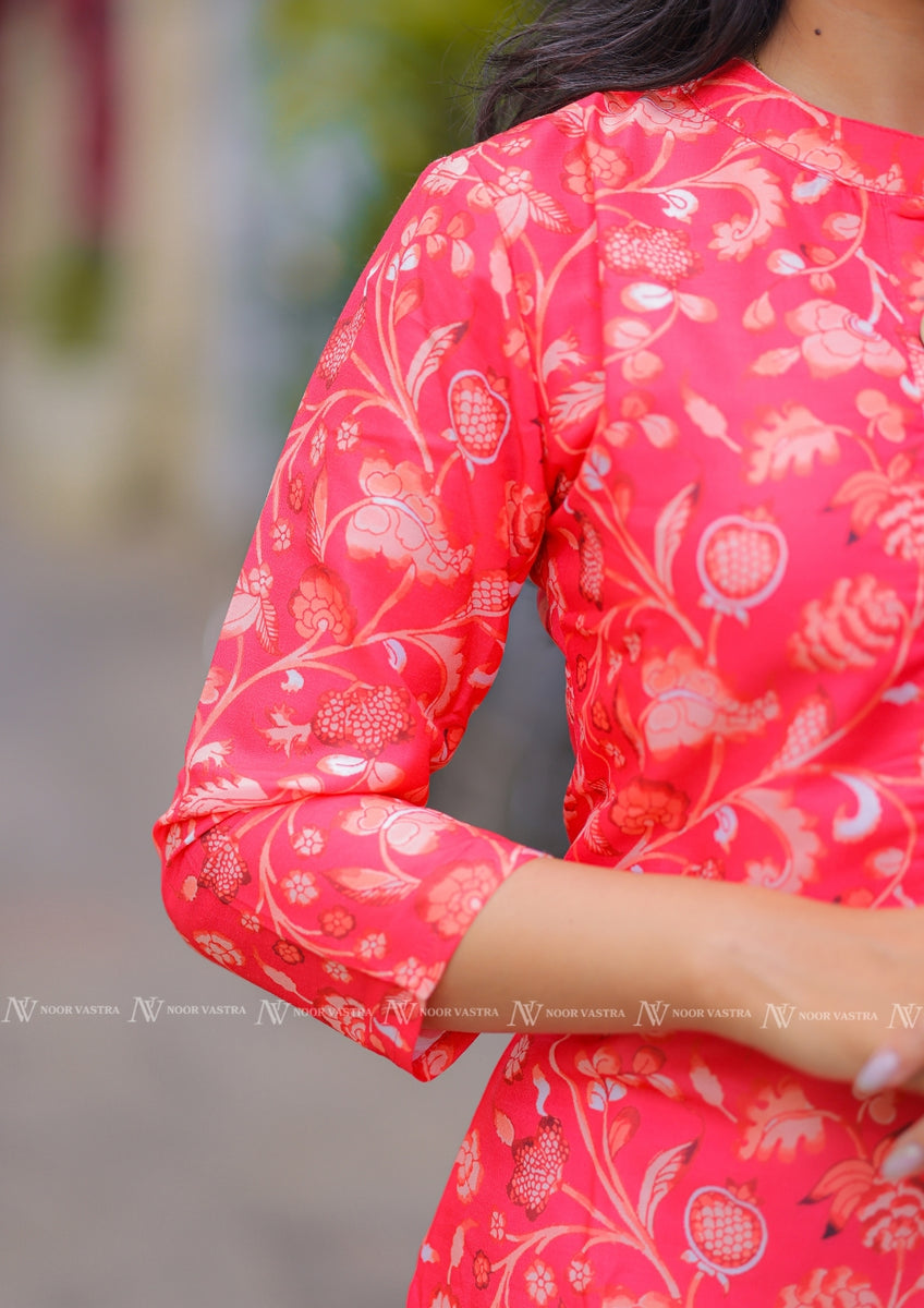 Red Muslin Kurti