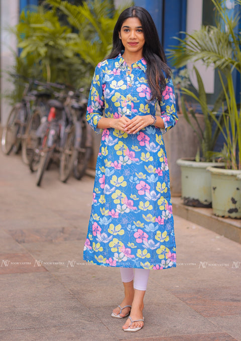 Blue Muslin Kurti