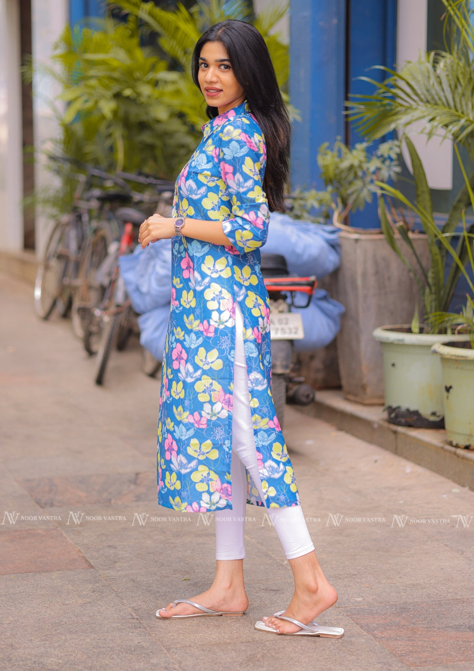 Blue Muslin Kurti