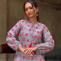 Teal Garden Grace Cotton Top