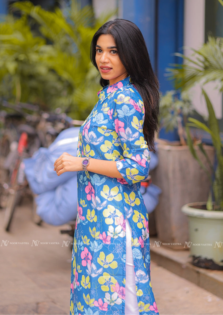 Blue Muslin Kurti